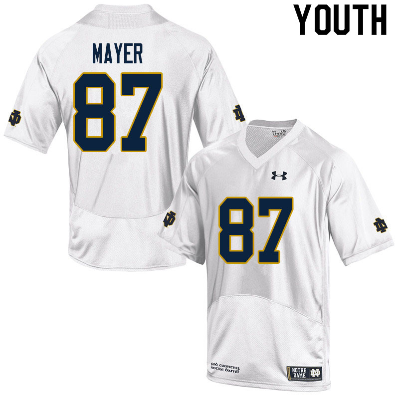 Youth NCAA Notre Dame Fighting Irish #87 Michael Mayer Stitched College Under Armour Authentic White Football Jersey WP10N87OT